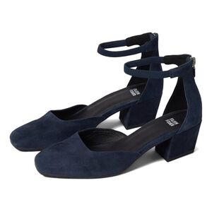 New! Eileen Fisher Veery Ankle Strap Leather Suede Pump Block Heel